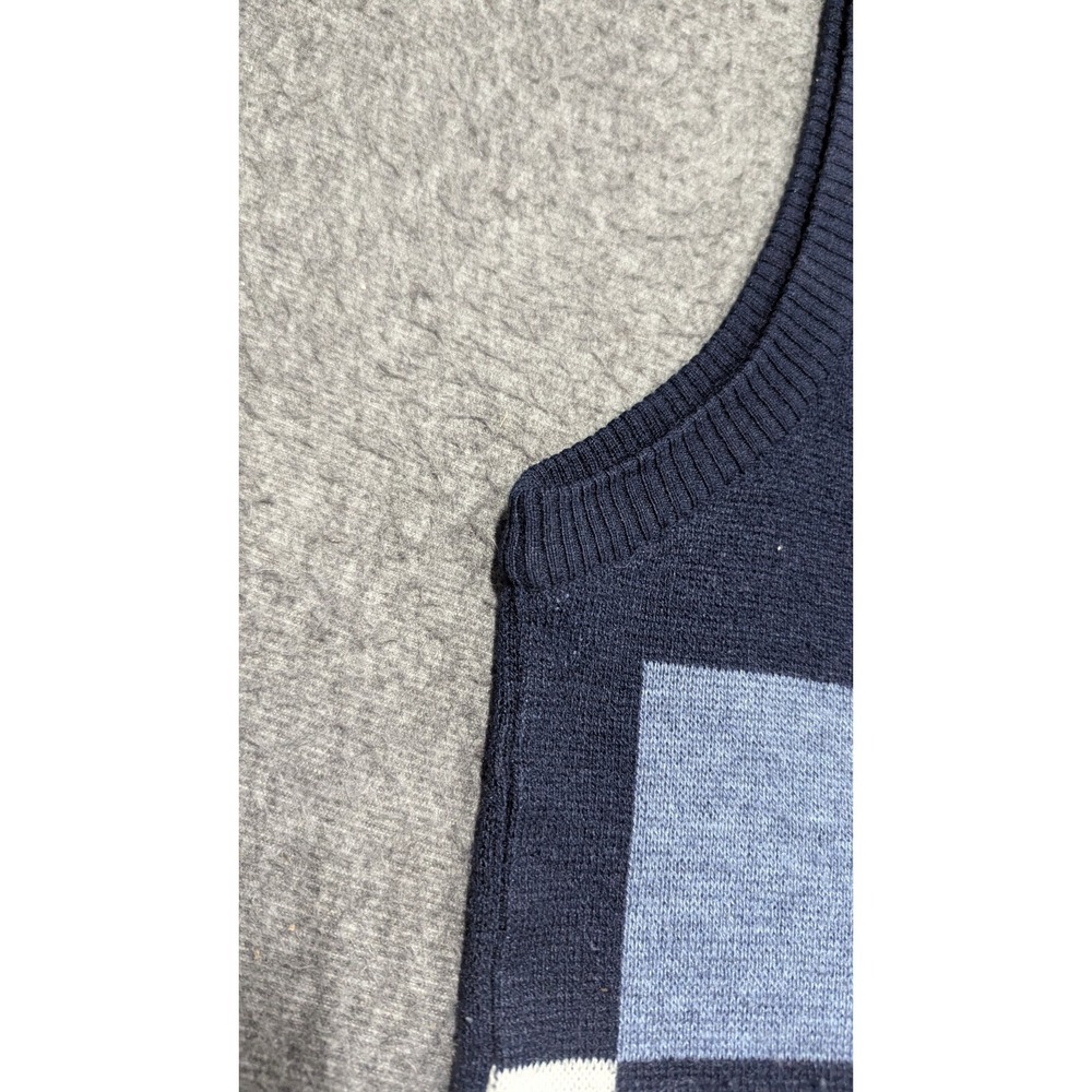 Vtg Sansabelt Sweater Mens Large Blue‎ Grandpa Wool Blend Y2K Preppy Professor - Picture 6 of 11